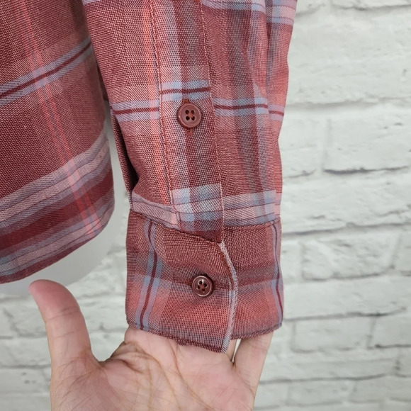 COLUMBIA Silver Ridge Long Sleeve Flannel Button Up Shirt Size Small - Picture 4 of 15